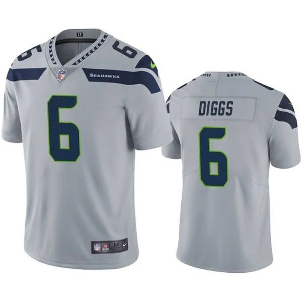 Men Seattle Seahawks #6 Quandre Diggs Nike Grey Vapor Limited NFL Jersey->seattle seahawks->NFL Jersey